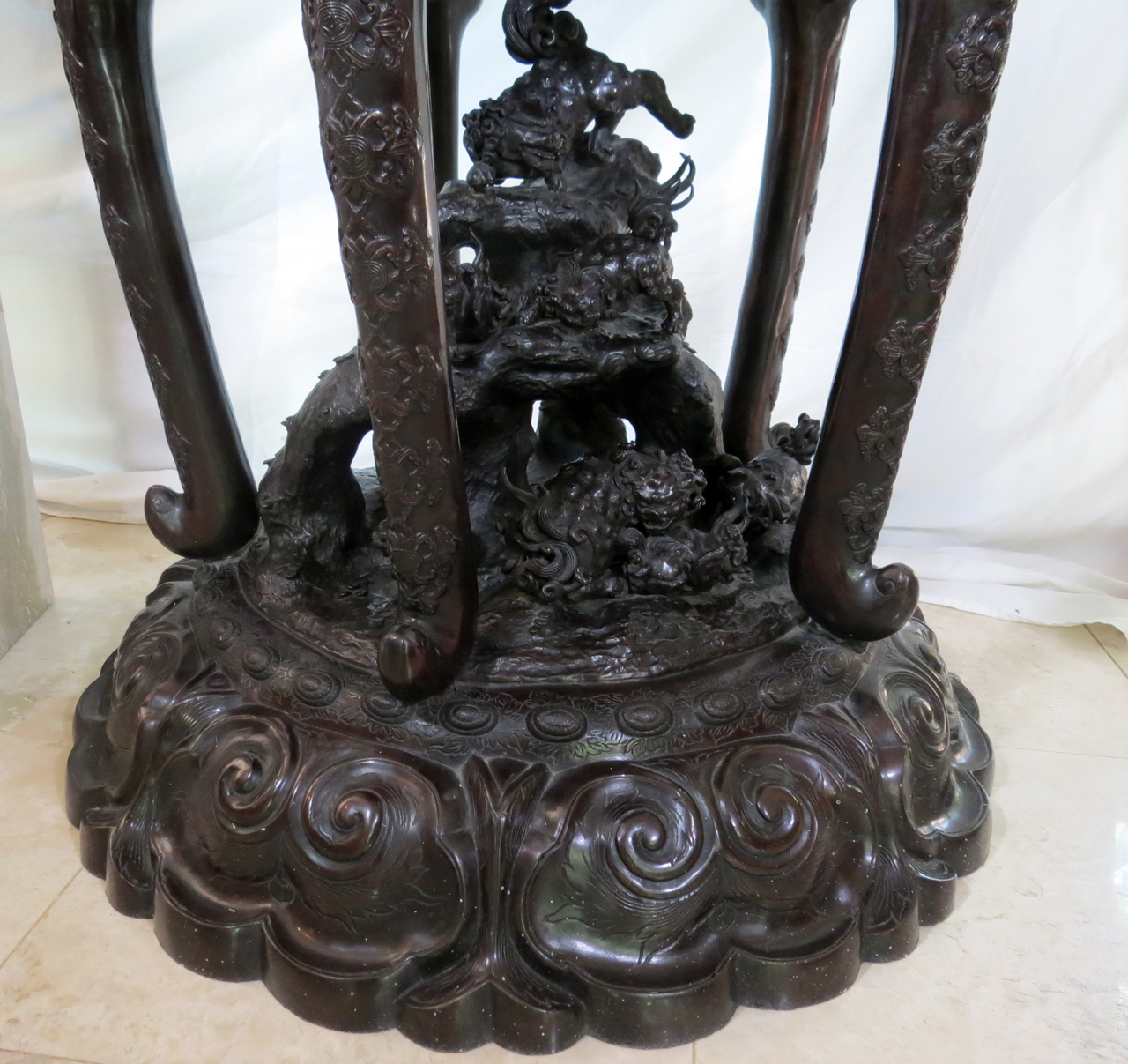 Huge Mammoth Antique Japanese Bronze Incense Burner Modernism